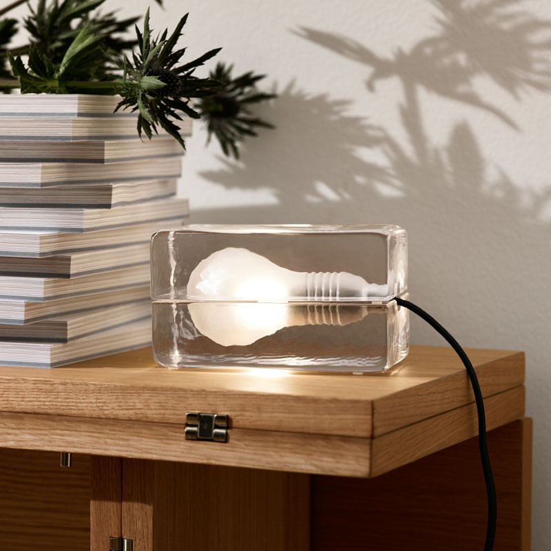 Blocklampa Svart Textilsladd