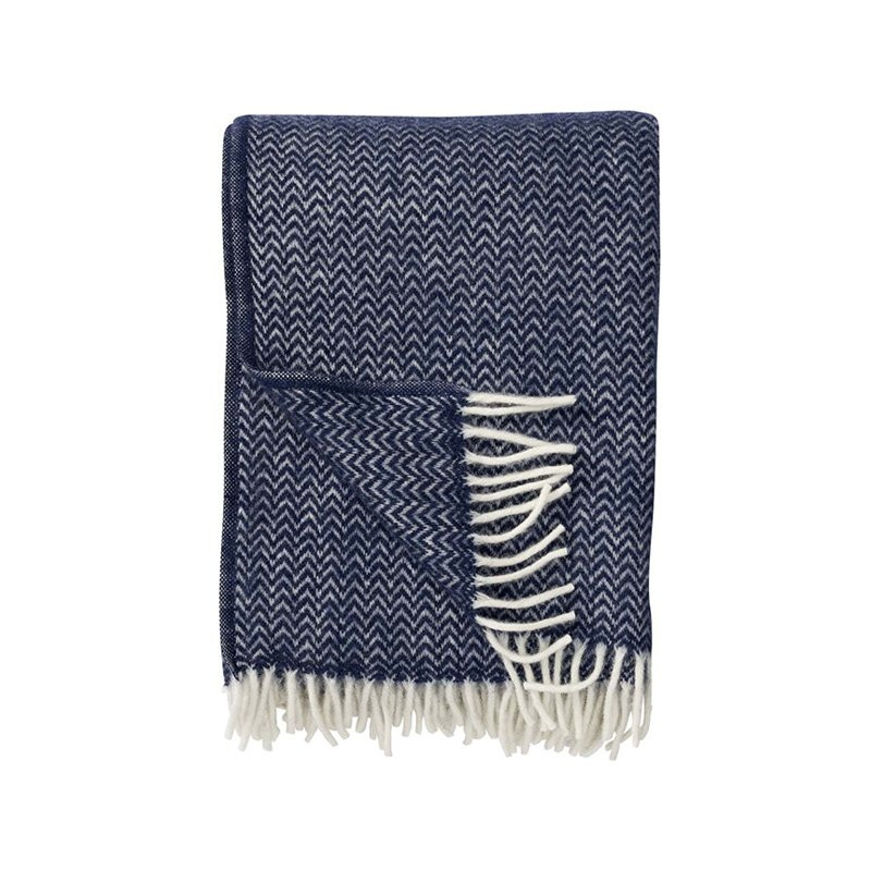 Ullpläd Chevron Dark Denim