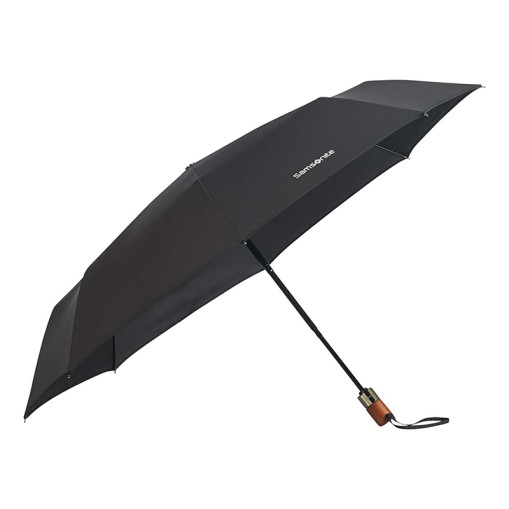 Umbrella Wood Classic S 3 Sect. Auto O/C Short Black