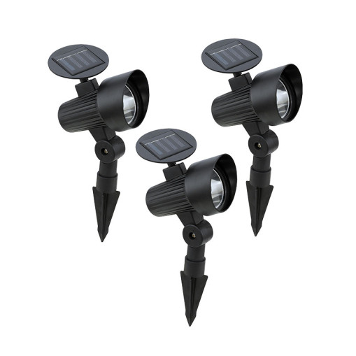 Solar LED Riktbar Lampa 3-pack