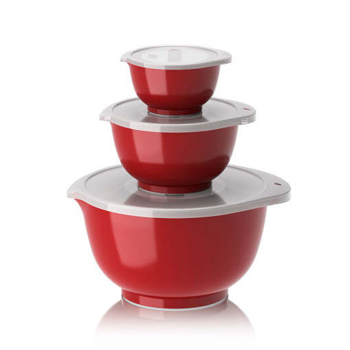 Margrethe Skålset 3-pack med lock Röd