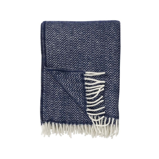 Ullpläd Chevron Dark Denim