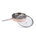 Traktorpanne med glasslokk Kobber 28 cm