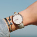 Klokke Classico 36 Leather Rosegold White Grey