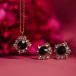 Sett Emily Jet Halskjede & Øredobber Black Crystal