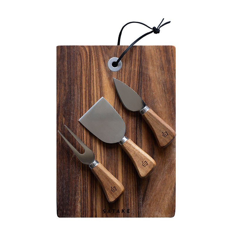 Ostesett Skjærebrett & 3 kniver