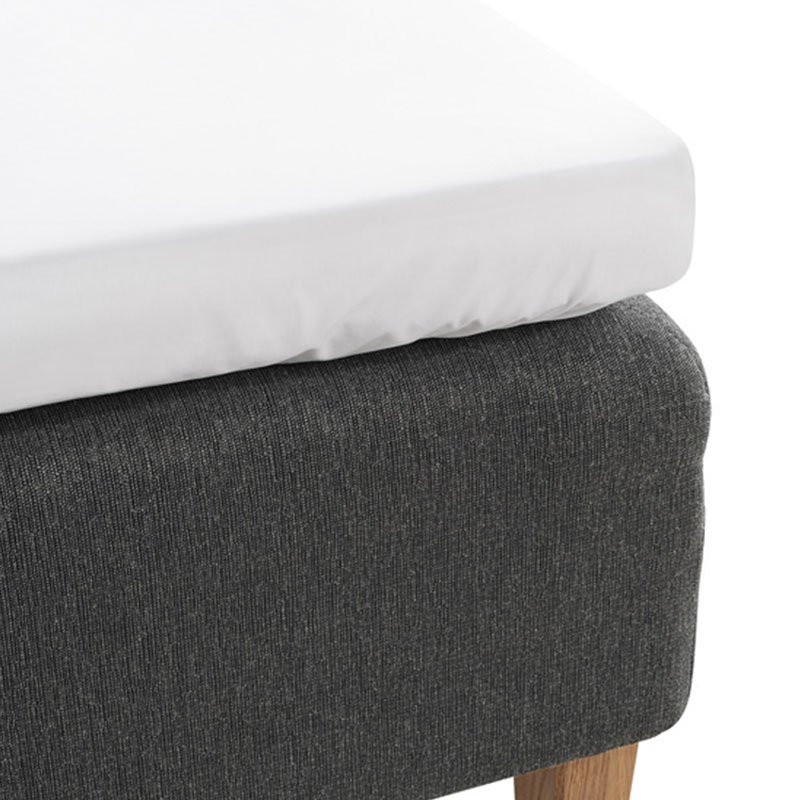 Laken med strikk i egyptisk bomull 90×200 cm, hvit