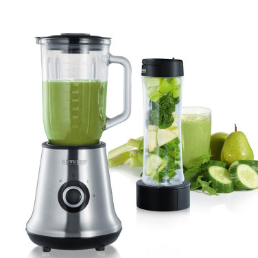 Blender med glasskanne 1 liter + Mix & Go