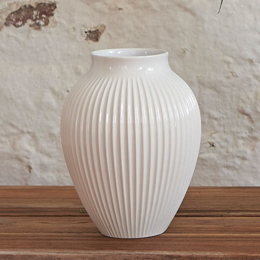 Vase 27 cm Ripple Hvit
