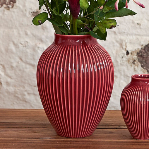 Vase 27 cm Ripple Bordeaux