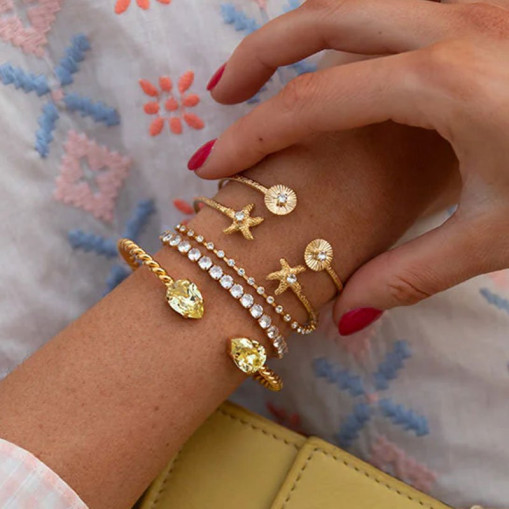 Odessa Armbånd Gold Crystal