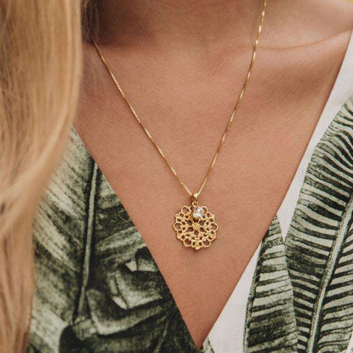 Andrea Halskjede Gold Crystal