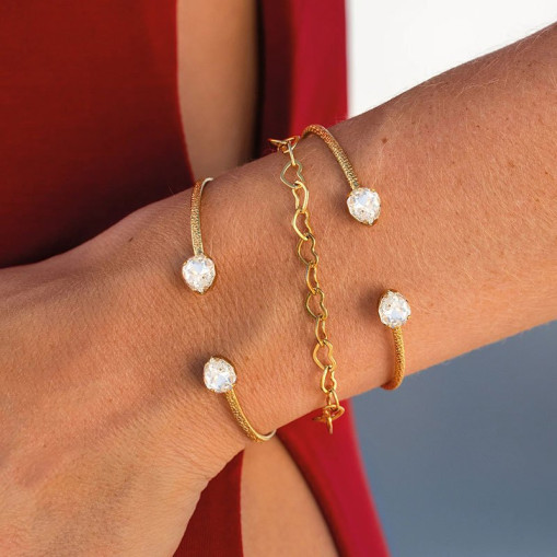 Mini Carlotta Armbånd Gold Crystal