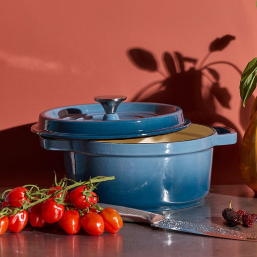 Støpejernsgryte YoKama 4,2L – Steinblå
