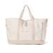 Strandtaske Organic Herringbone beige/hvid stribet