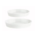 2-pak ovnfade 31 × 23 cm + 26 × 19 cm, hvidt porcelæn