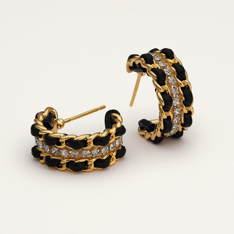Øreringe Coco Hoops Jet/Gold