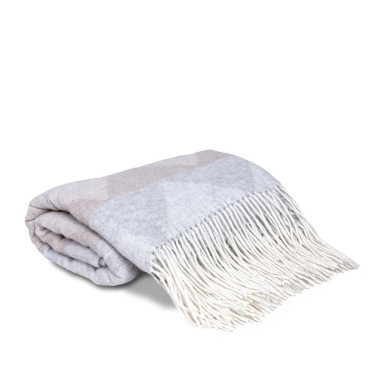 Jolie plaid i cashmereblanding - Greige