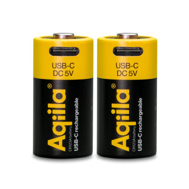 Genopladelige USB-C Lithium batteri CR123A 2-p