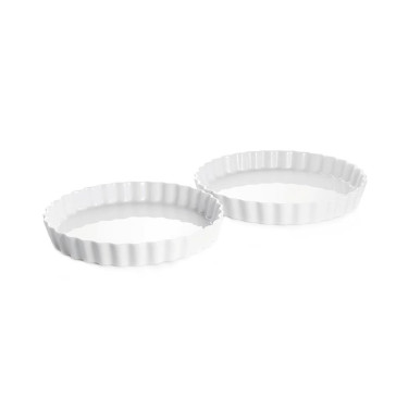 Sæt med tærteforme 25 cm & 27,5 cm, hvid