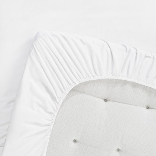 Lagner med elastik i egyptisk bomuld 180×200 cm, hvid