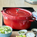 Oval Cast Iron Cocotte 29 cm Red