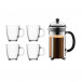 Chambord Set Press jug with 4 coffee mugs