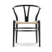 Wishbone chair black oak with natural papercord seat