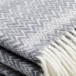 Wool Throw - Herringbone - Grey Blue