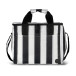 rPET City striped cooler bag large 20 liters black/white
