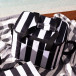 rPET City striped cooler bag large 20 liters black/white