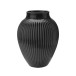 Vase H 20 cm ripple black
