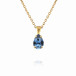 Necklace Petite Drop Gold Denim Blue