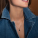 Necklace Petite Drop Gold Denim Blue