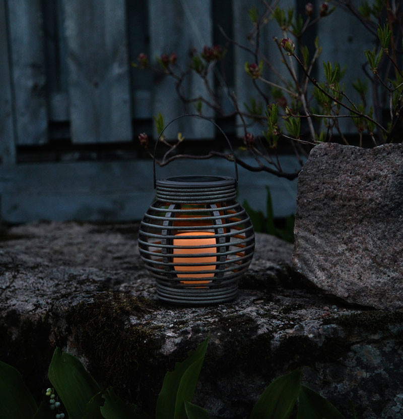 Solar Lantern Rotang Gray
