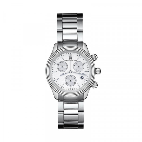 Royal Steel Chrono Lady White Pearl Dial Steel Link