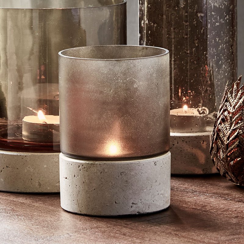 Candle Holder Rivo Warm Brown