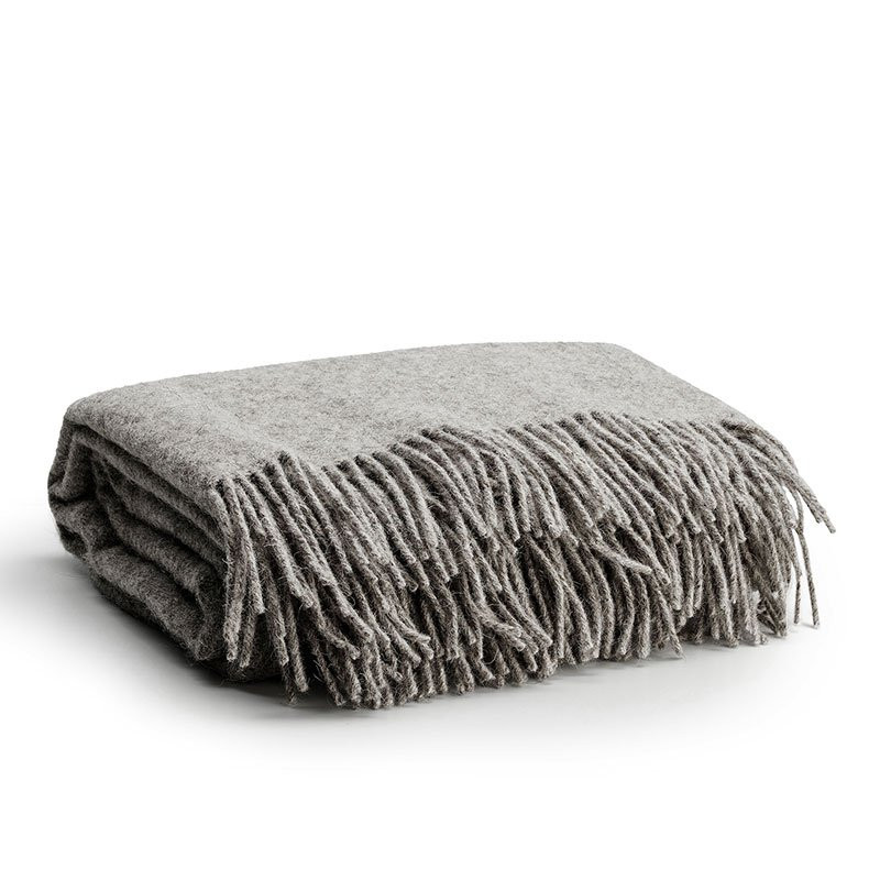 Wool Throw - Solid - Grey