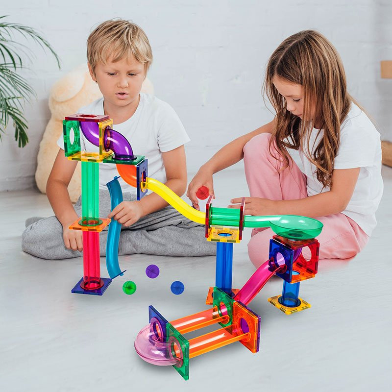 Magnetic marble run building set 50 pieces