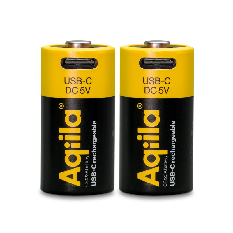 Rechargeable USB-C Lithium batteries CR123A 2-p