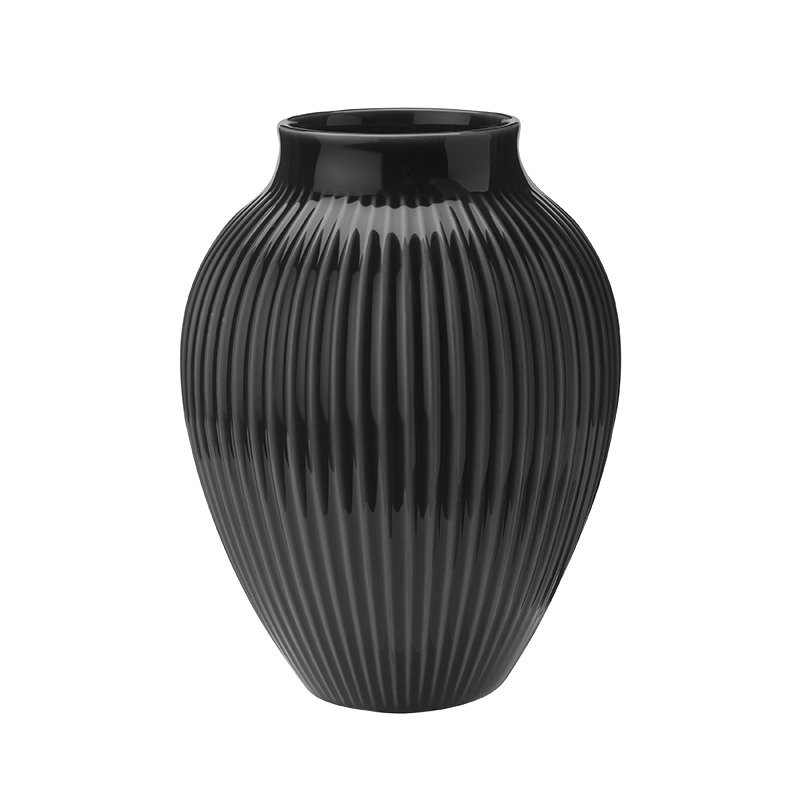 Vase H 20 cm ripple black