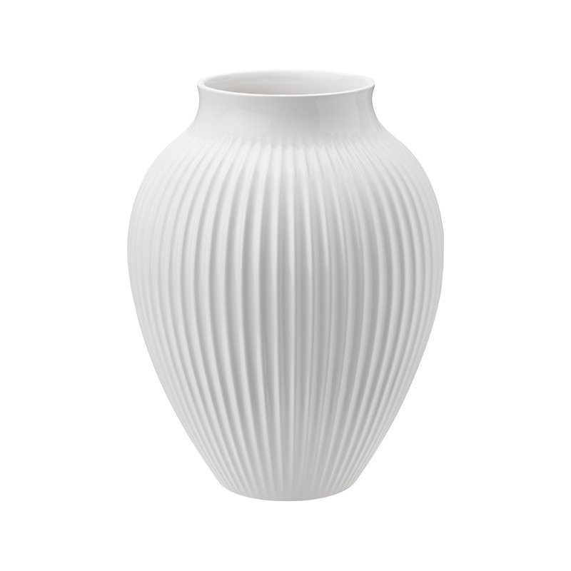 Vase H 20 cm ripple white