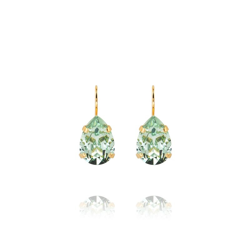 Earrings Mini Drop Clasp Gold Chrysolite