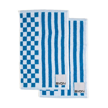 2-pack towels Rio 30x50 cm blue/white