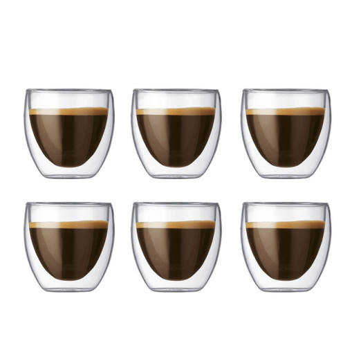 Pavina Double Wall Espresso Glasses, 6 pcs