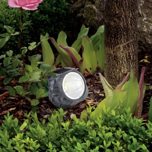 Solar LED Decorative Stone Lamp 3-pack