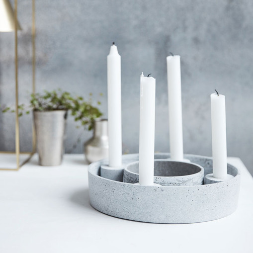 Candleholder The Ring Gray