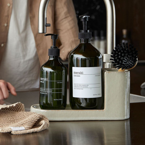 Brush & Soap Holder Datura Shellish Grey