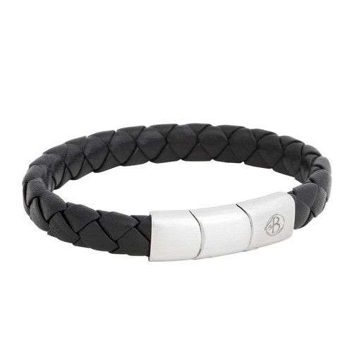 Leather Bracelet Leonard Black 19-21 cm