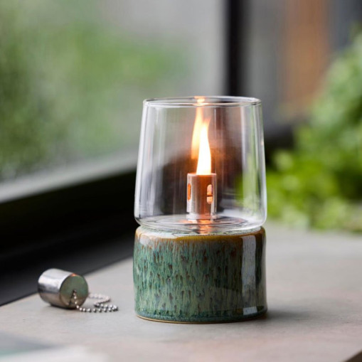Oil Lamp Green 14 cm